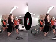 Misha Cross and her girlfriends enjoys group sex for virtual porn on Christmas  5