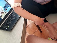 Miss Squirting aids her younger stepbrother in achieving his erection 9