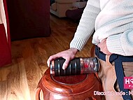 Horny dude Ilikeitlots unpacks and tests his new male sex toy from the net 6