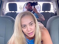 Rich blonde Sofia Luvin indulged in a secluded delight, fucking her personal driver on the backseat  9