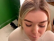 Lecherous Russian blonde has nothing against having public sex in the fitting room of the store 4