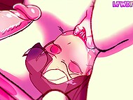 LewdFroggo presents two animated chicks getting hardcore fuck from their roommate on a rainy day  7