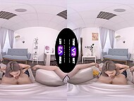 Winsome blonde wench pleases her man with riding his phallus in VR porn 6