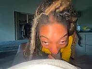 My stepsister's BFF chilled in the bedroom and finally took my pecker into the mouth 11
