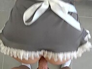 Fantastic kitchen romp with winsome teen maid in white stockings CarryLight 7