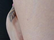 Striking brunette eagerly swallows a substantial shaft before she offers herself for entry into her delicious derriere 11