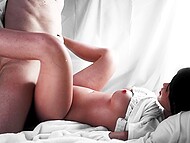Delicious realistic sex doll makes her master feel real pleasure when fucking her 7