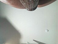 Ebony bitch Baefromhouston shakes her fleshy butt when bouncing it on a thick black pecker 10
