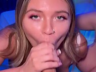 Angie Faith joined Aria Six in a wild threesome experience with a lucky dick 4