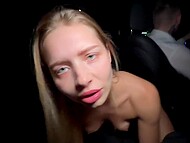 Riding and making love wildly in a business taxi with sizzling teenage Californiababe 11