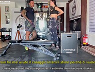 Fake trainer Purosangue Lucas indulges in a rough bout of sexy fitness with an ink-etched brunette woman in the gym 4