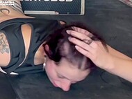 Fake trainer Purosangue Lucas indulges in a rough bout of sexy fitness with an ink-etched brunette woman in the gym 8