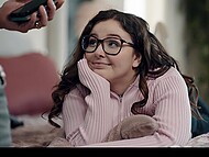 Stepdaughter Leana Lovings moans as Ryan Driller's firm hand freezes her body, delivering an orgasm of a lifetime 4