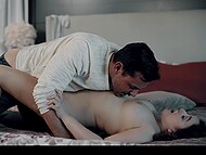 Stepdaughter Leana Lovings moans as Ryan Driller's firm hand freezes her body, delivering an orgasm of a lifetime 9