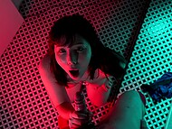 Shameless Asian girlfriend Obokozu sucks hr man's dick and swallows cum in the club restroom 9