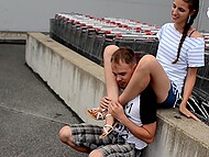 Kinky voyeur gazes upon her towering, captivating toes and worships them in the parking lot 6