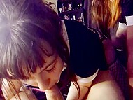 BoneTheGhost enjoys double the fun of laughing and fucking in front of friends, POV threesome 7