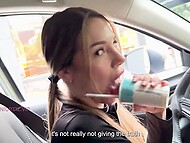 Perverted Spanish hottie Dani Ortiz has no shame to toy her pussy on cam while driving a car  5