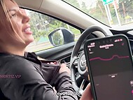 Perverted Spanish hottie Dani Ortiz has no shame to toy her pussy on cam while driving a car  7