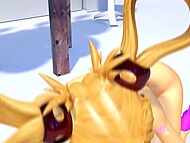 3D animation buxom blonde can't help having multi-hole debauchery with dicks, dildos and lezzies 8