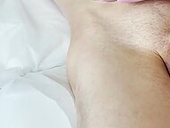 Cute student Sugar Nadya was learning how to depilate and caused a male client's messy orgasm 4