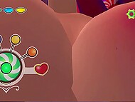 Animated sex featuring a big-breasted cartoon character, live in a 3D game 11