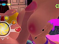 Animated sex featuring a big-breasted cartoon character, live in a 3D game 7