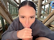 Ariana Lopes was almost caught in a public park while sucking her BF's dick 10