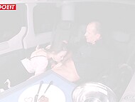 George Uhl, the Czech taxi driver, enjoyed a juicy steak and an unexpected blowjob from Angel Rush during his shift 7