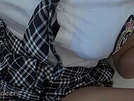 Teen girl with glasses Xreindeers indulges in self-pleasure before her stepdad steps in and bangs her 6