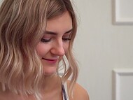 Petite Russian teen Eva Elfie moans with pleasure during powerful deflowering 4