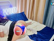 Asian coed Ahri Suu whispered Max Solid's name as he fucked her hard before class began 6