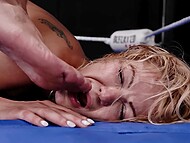 Fit blonde Cherry Kiss having sexual wrestling match with tireless dude Vince Karter 8