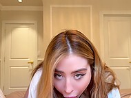 Alex Majors enjoys his sneaky little stepsister entering the room and taking his dick 5