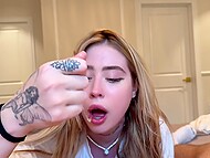 Alex Majors enjoys his sneaky little stepsister entering the room and taking his dick 8