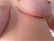 Lucky dude Alex Adams enjoys sleepless nights with his big-chested teen roomie Angie Faith 9