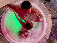 Hot sex in a jacuzzi with a buxom Chilean redhead Katejenn after work 11