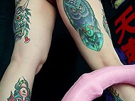 Huge silicone horsecock brings ultimate pleasure for amateur inked whore Lilijunex 5