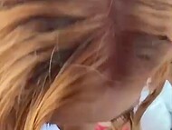 Lucky man dominates a fiery-locked bombshell Madison Morris in POV 5