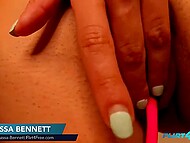 Louissa Bennett, fragile inked beauty, reveals a close-up of her precious pussy on webcam 4