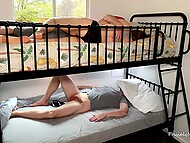 Neighbor secretly cummed in cheating lady's snatch while her husband slept above 11