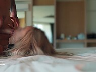 Grettel moaned in ecstasy from two rounds of pussy licking and doggy-style penetration, swallowing hot cum in her mouth 11