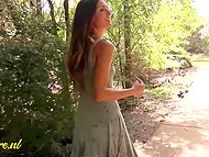 Anyone can watch the overt, sexually stimulated, and slightly hairy genitals of a provocative mature woman in a public setting 5