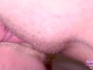 SkinLovers swallowed the whole dick and then took it deep into pussy till creampie  9