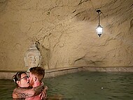 Innocent Hotwife gets cum-drenched during midnight tryst in the pool on vacation 4