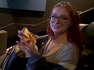 Jett Hughes eagerly anticipates a steamy date with his beloved Naomi Hughes and cums on her face at the movies 7