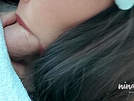 Ninacola eagerly swallows every last drop of cum after blowing her man for close-up video 5