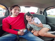 Cindy Luna Petite's first time taking a massive cock on cam in the car 4