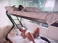 Girl walks in on roommate touching herself and tastes her pussy until she starts squirting with pleasure  4