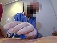 Shock at the Public Crazy Place's: fake nurse examined and rode the patient's dick 11